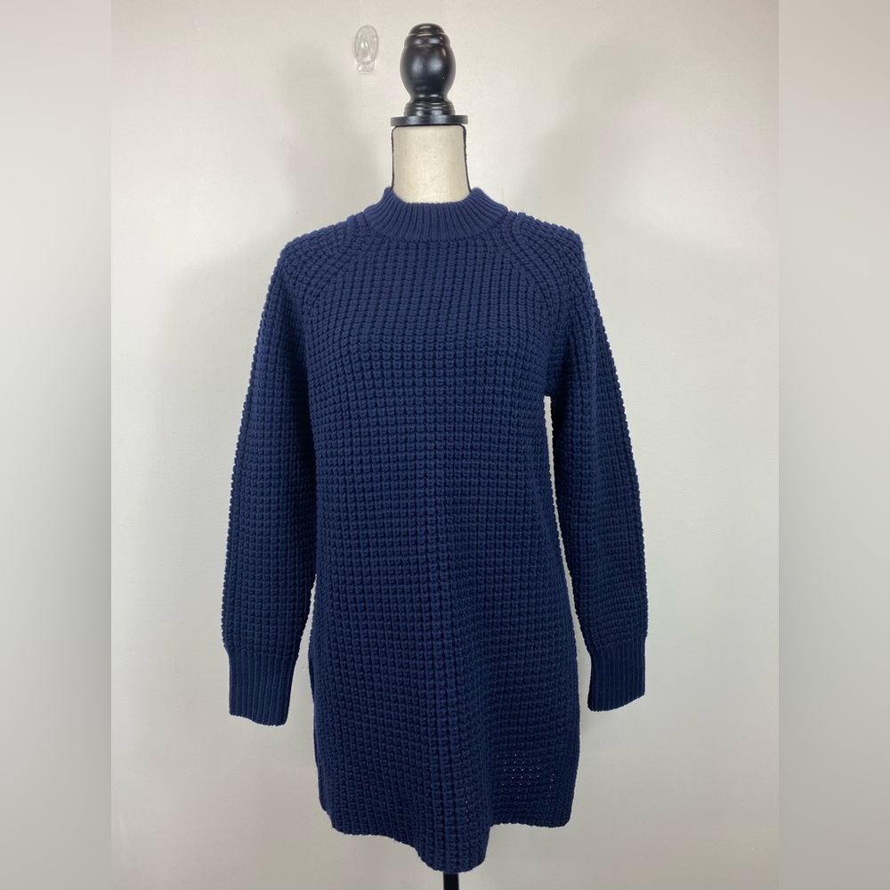 Everlane Merino Wool Tunic Sweater Sz XS EUC Navy Blue Sweater Dress
